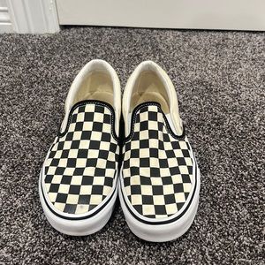 Black checkered Vans